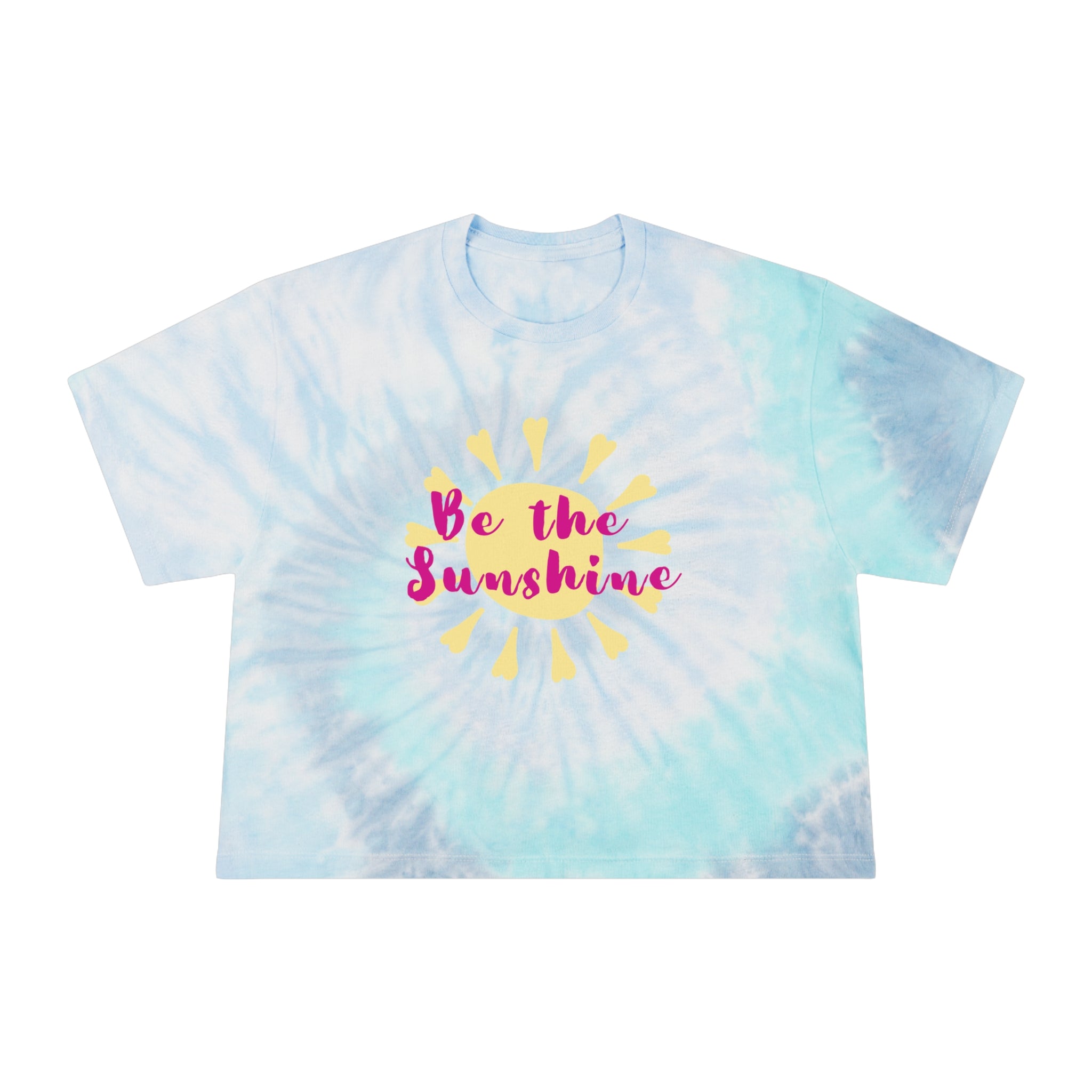 Tie-Dye Crop Tee — "Be the Sunshine" Pastel Sun Graphic